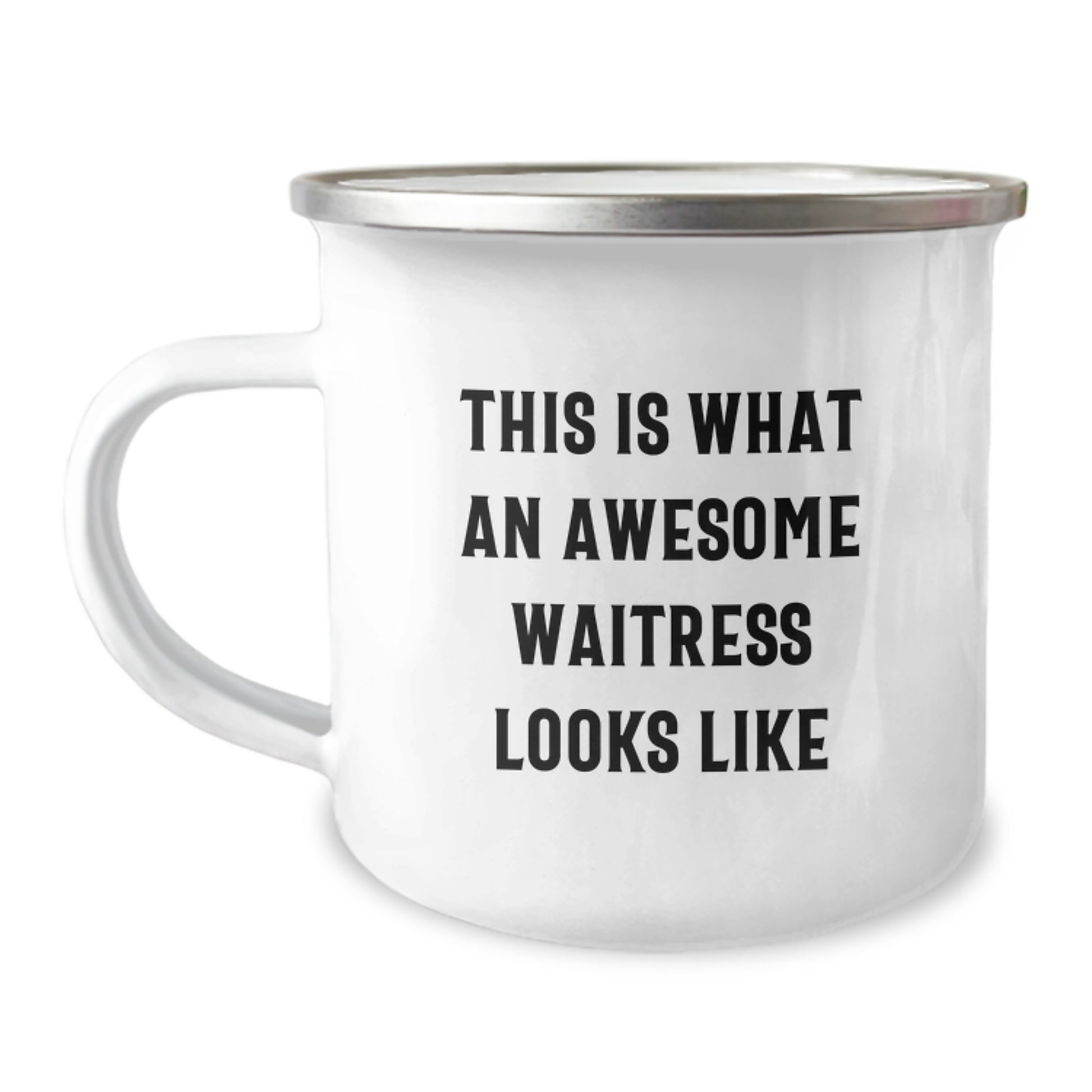 Funny Waitress Gifts, This Is What An Awesome Waitress Looks Like, Stainless Steel Camping Mug, Birthday Unique Gifts from Friends, Gifts for Waitress - Image 1