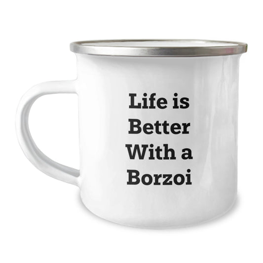 Borzoi Dog Lovers Gifts from Friends - Life Is Better With A Borzoi, Birthday Unique Gift for Him or Her, Camping Mug for Men or Women - Image 1