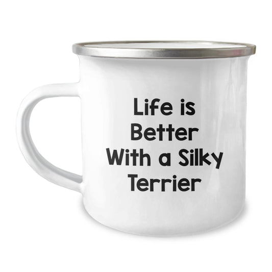 Silky Terrier Dog Lover Gifts from Friends, Funny Camping Mug Quote, Birthday Unique Gifts for Silky Terrier Dog Enthusiasts, Silky Terrier Dog Owner's Inspirational Mug - Image 1