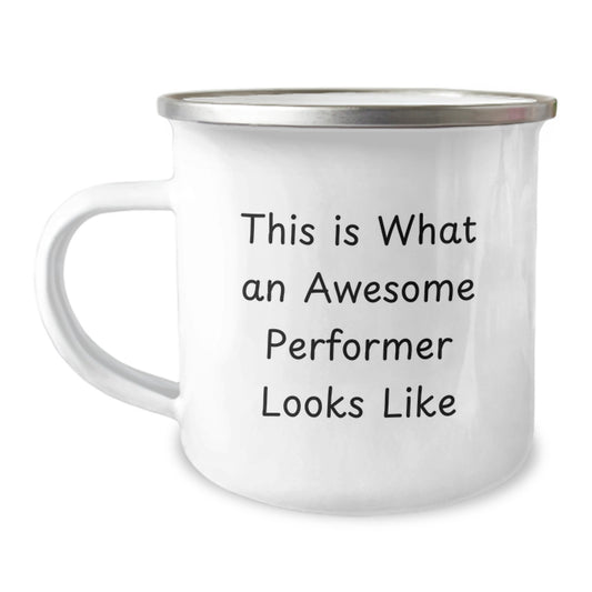 Funny Performer Gifts from Friends for Graduation Unique Gifts, This Is What An Awesome Performer Looks Like, 12 oz Camping Mug - Image 1