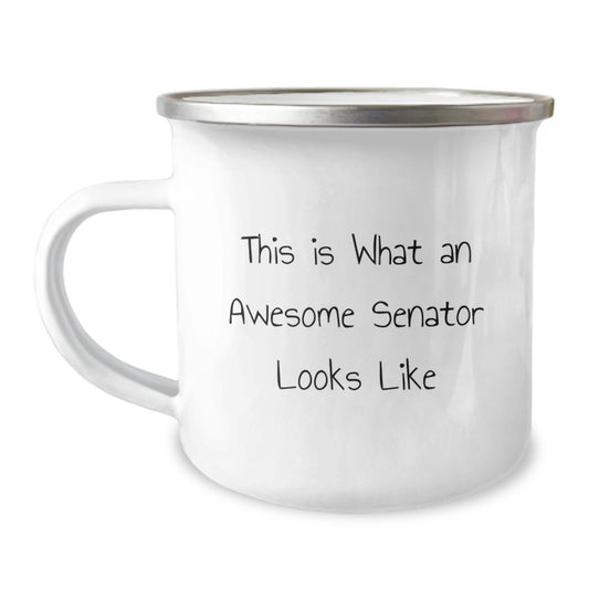 Funny Senator Gifts from Friends, Awesome Camping Mug for Senator's Birthday, This Is What An Awesome Senator Looks Like - Image 1