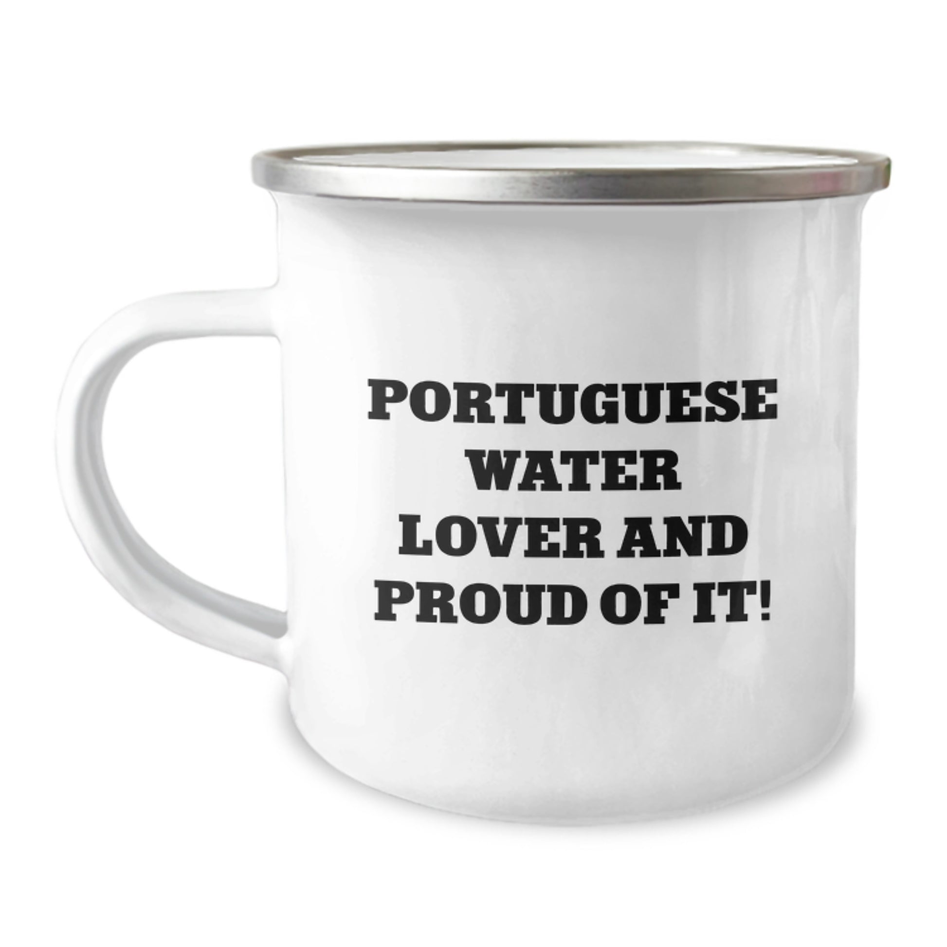 Portuguese Water Dog Lover Gifts from Friends Family - Funny Birthday Camping Mug, Quote: 'Portuguese Water Lover And Proud Of It!' for Portuguese Water Dog Enthusiasts - Image 1