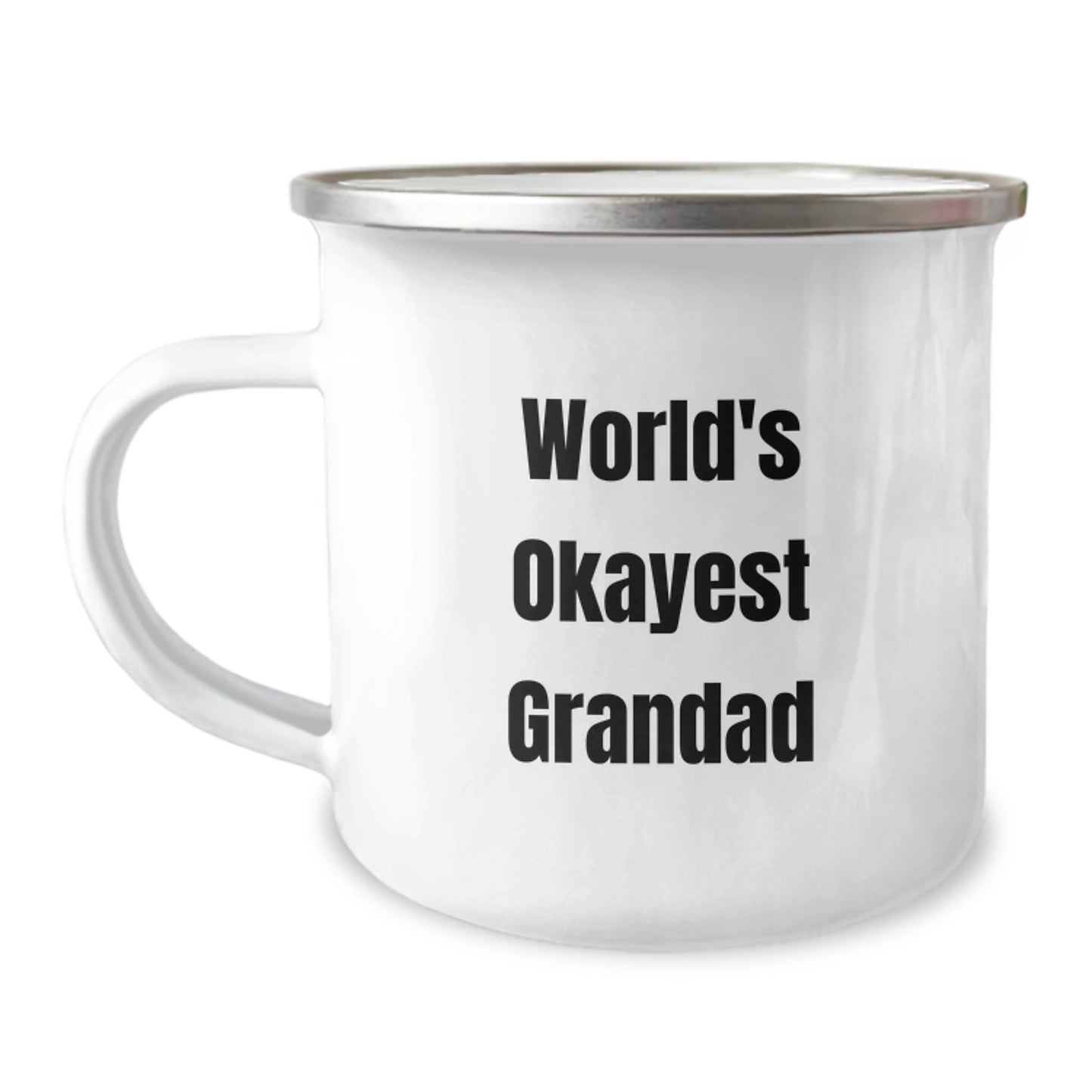 Funny World's Okayest Grandad Camping Mug for Graduation Gifts from Family to Grandad - Image 1