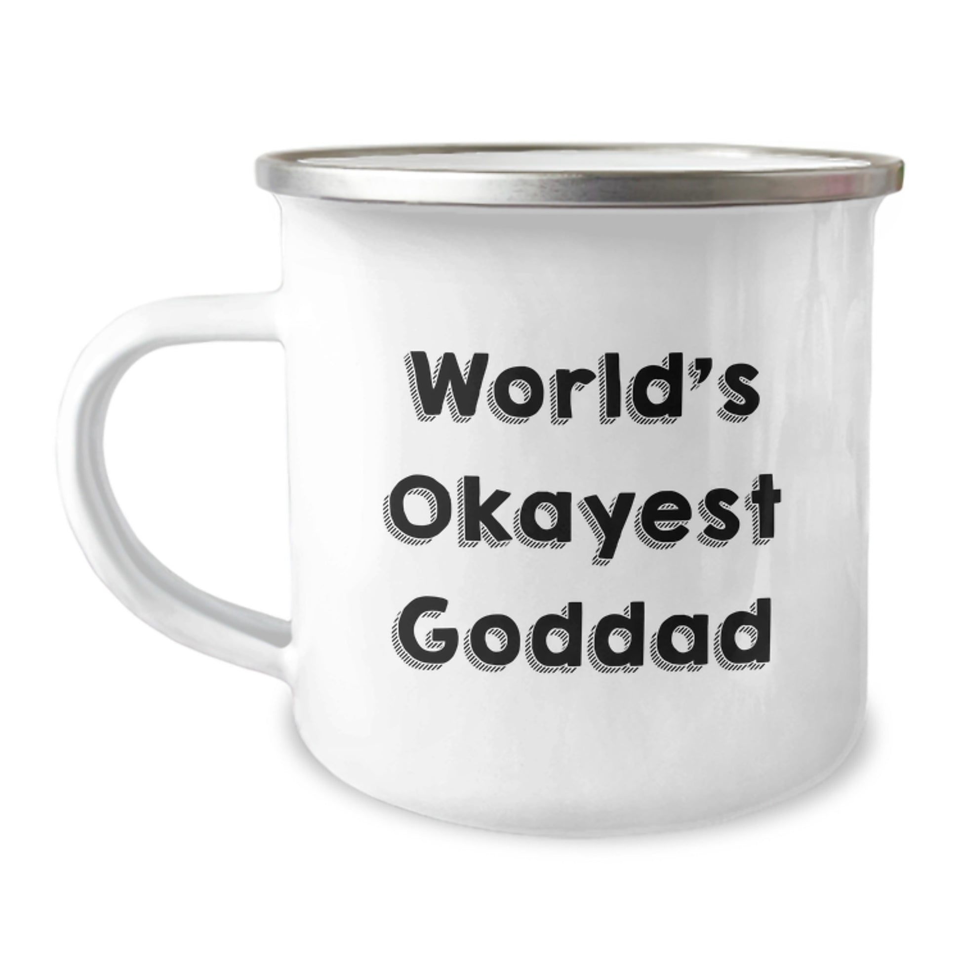 Goddad Gifts for Men from Friends - World's Okayest Goddad Camping Mug, Funny Graduation Gift - Image 1