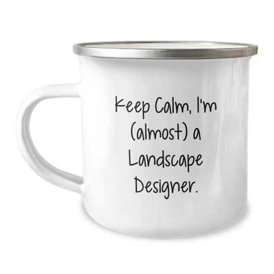 Landscape Designer Graduation Gifts from Friends - 'Keep Calm, I'm (almost) A Landscape Designer.' Funny Camping Mug - Image 1