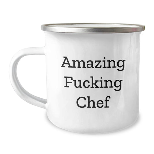 Funny Chef Gifts from Friends for Graduation Unique Gifts with Amazing Quote, Camping Mug for Men and Women, 12 oz Stainless Steel with Enamel Finish - Image 1