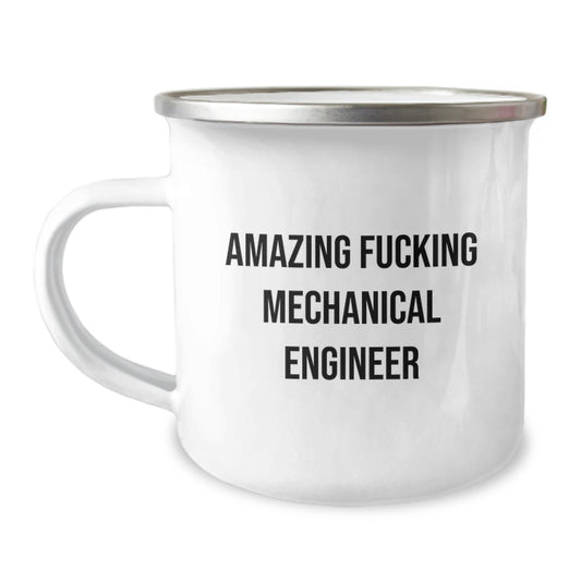 Inspirational Mechanical Engineer Gifts for Men, Funny Quote 'Amazing F--king Mechanical Engineer' on Camping Mug for Graduation, Ideal Gift from Family to Friends - Image 1