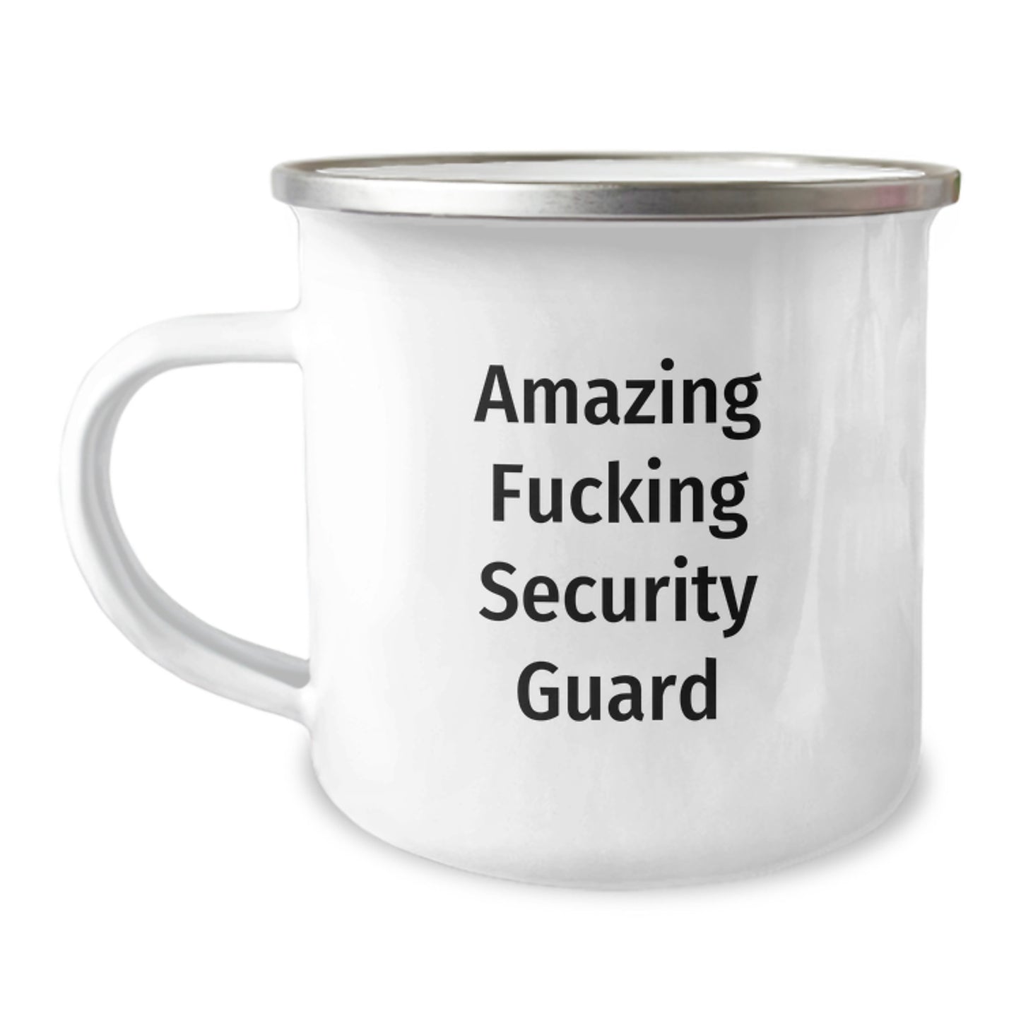 Funny Security Guard Gifts from Friends - Amazing Security Guard Quote on Camping Mug for Graduation, 12 oz Stainless Steel with Enamel Finish - Image 1