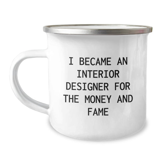 Gifts from Friends for Interior Designer Graduation, Inspirational Quote, Camping Mug - Image 1