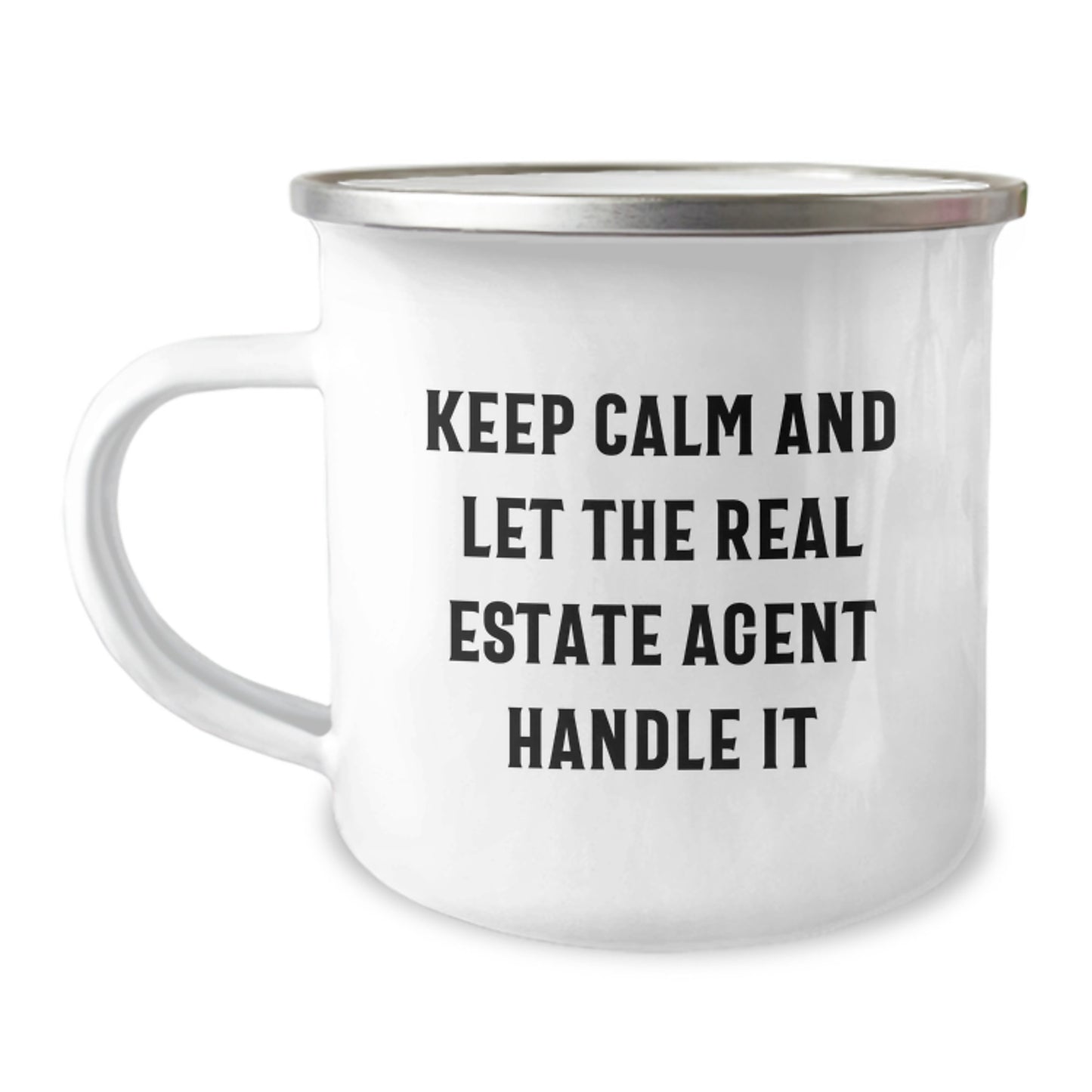 Funny Real Estate Agent Gifts from Friends for Real Estate Agent, Keep Calm with Camping Mug Graduation Unique Gifts, Perfect Real Estate Agent Encouragement - Image 1