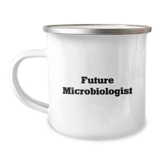 Funny Microbiologist Gifts from Friends for Birthday - Future Microbiologist Camping Mug, 12 oz Stainless Steel with Enamel Finish - Image 1