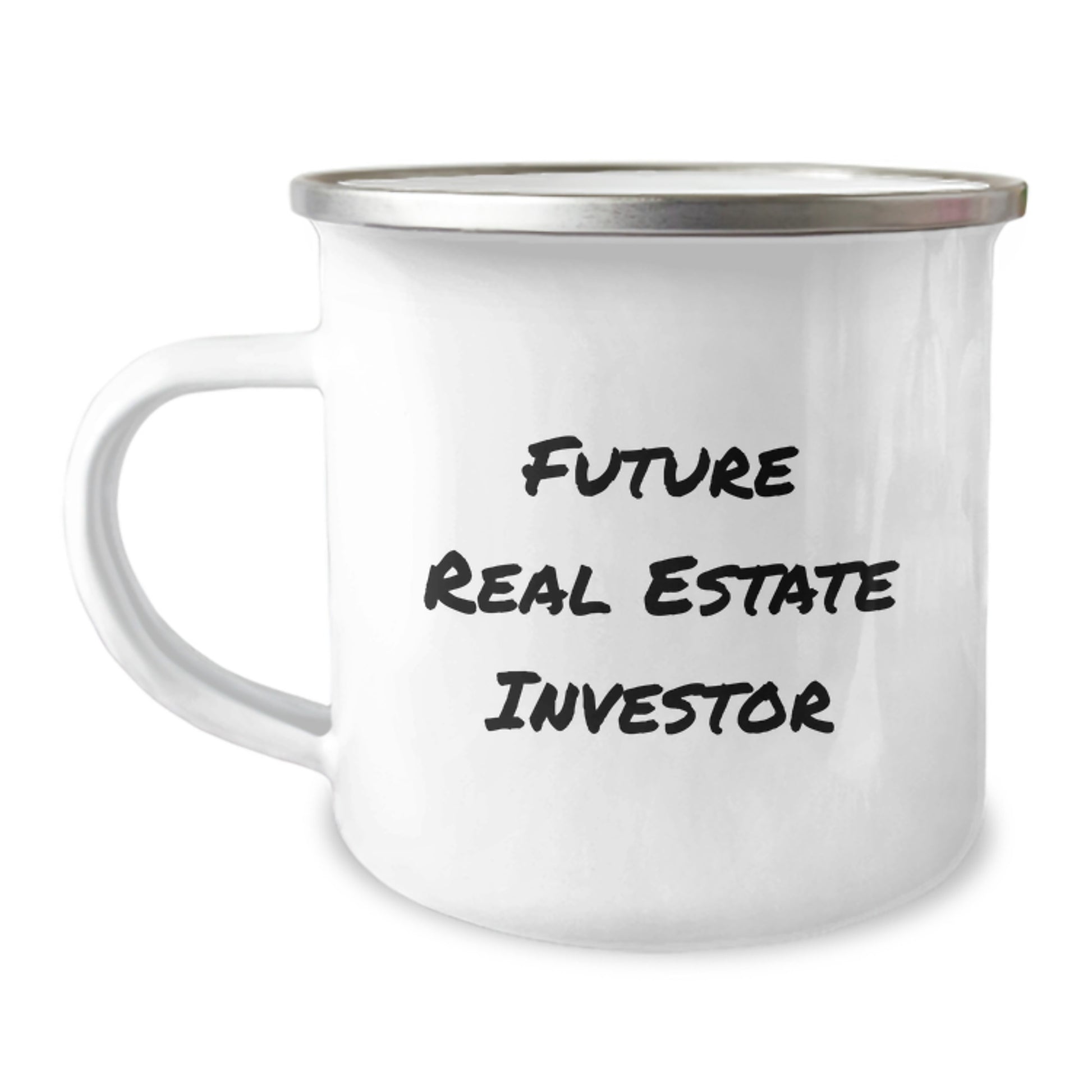 Funny Real Estate Investor Gifts for Men - Future Real Estate Investor Quote on Camping Mug, Gifts from Family to Friends - Image 1