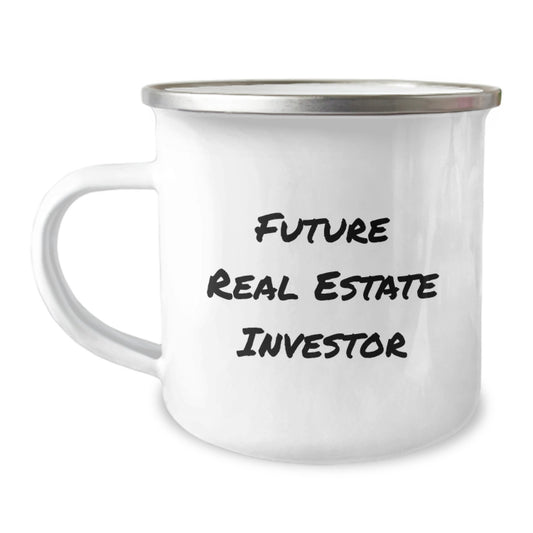 Funny Real Estate Investor Gifts for Men - Future Real Estate Investor Quote on Camping Mug, Gifts from Family to Friends - Image 1