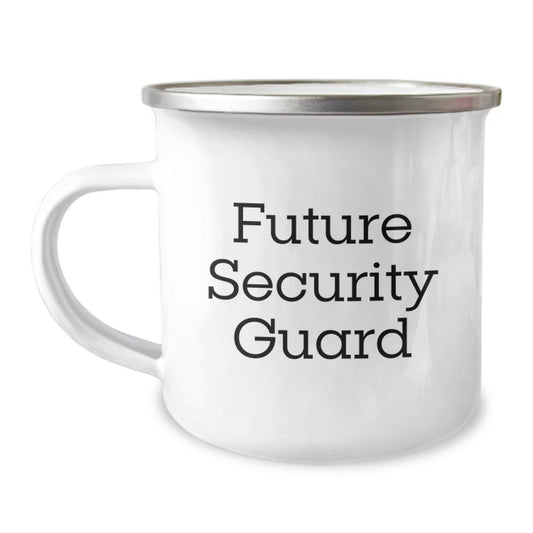 Funny Future Security Guard Gifts for Birthday, 'You're the Future, I'm the Protection' Camping Mug, 12 oz Stainless Steel with Enamel Finish, Gift from Friends to Family - Image 1