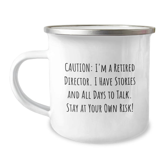 Funny Director Camping Mug, Director Gifts, Birthday Unique Gifts from Friends, Gifts for Director, Stay At Your Own Risk! - Image 1