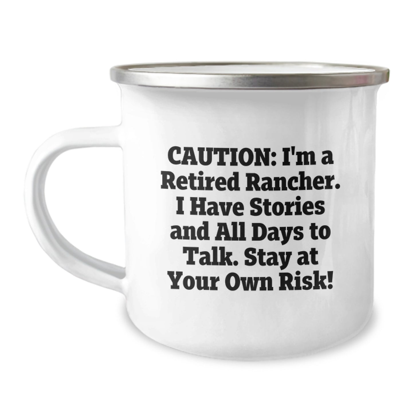 Rancher Gifts from Friends, Unique Birthday Unique Gifts for Retired Rancher Men, Caution: Funny Camping Mug - Image 1