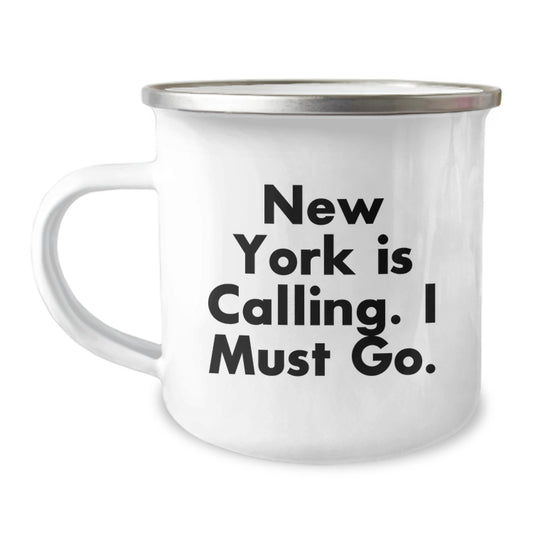 New York Calling Gifts for Men, Funny Camping Mug - Birthday Unique Gifts from Friends to Family - Image 1