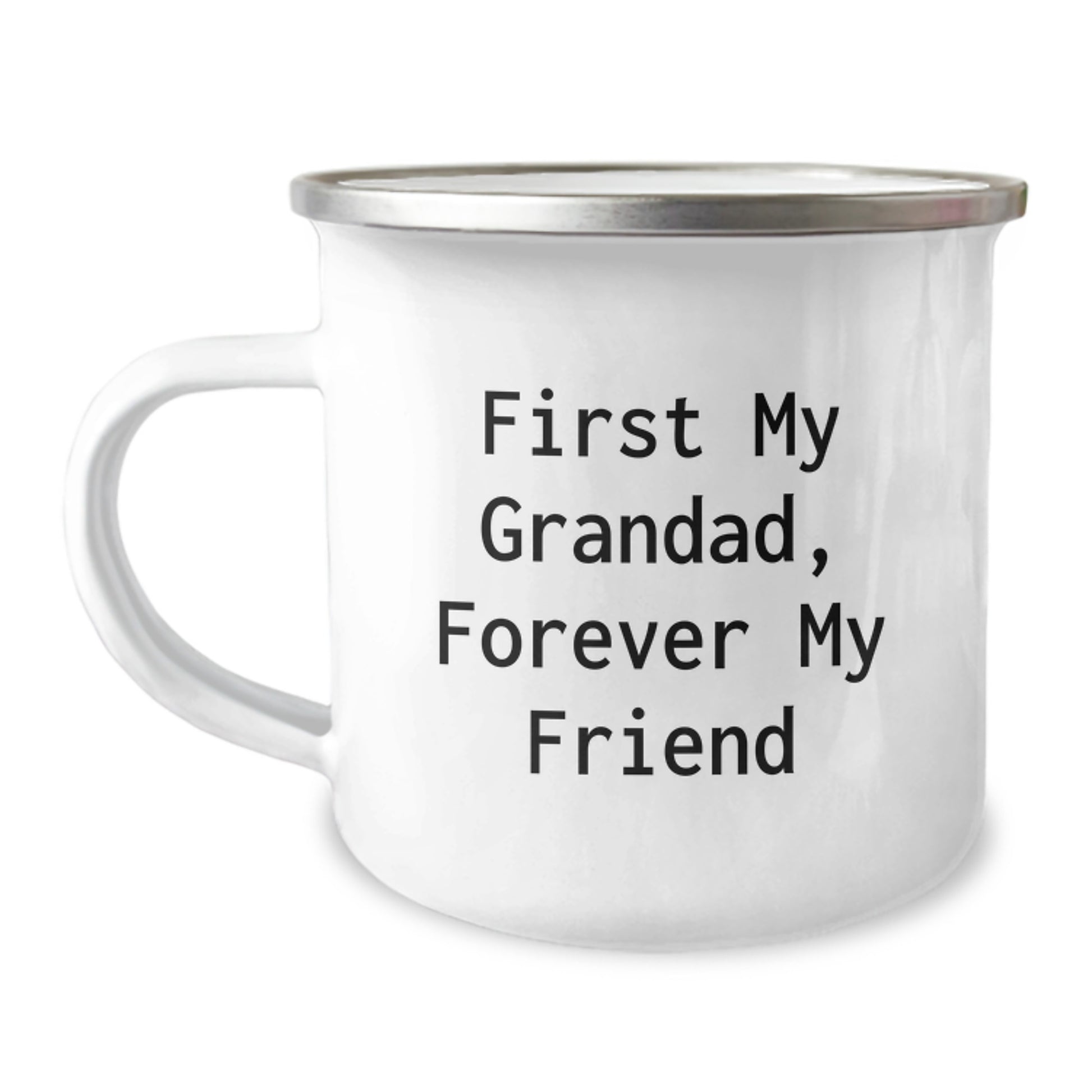 Funny Grandad Camping Mug, 'First My Grandad, Forever My Friend' Quote, Gifts for Him from Family, Perfect Birthday Unique Gift - Image 1