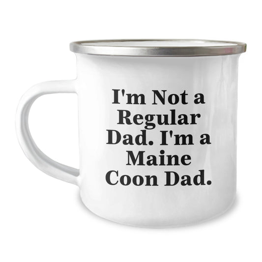 Maine Coon Cat Dad Camping Mug, Funny Gift from Dad to Maine Coon Cat Lover, Gifts for Cat Enthusiasts on Birthday - Image 1