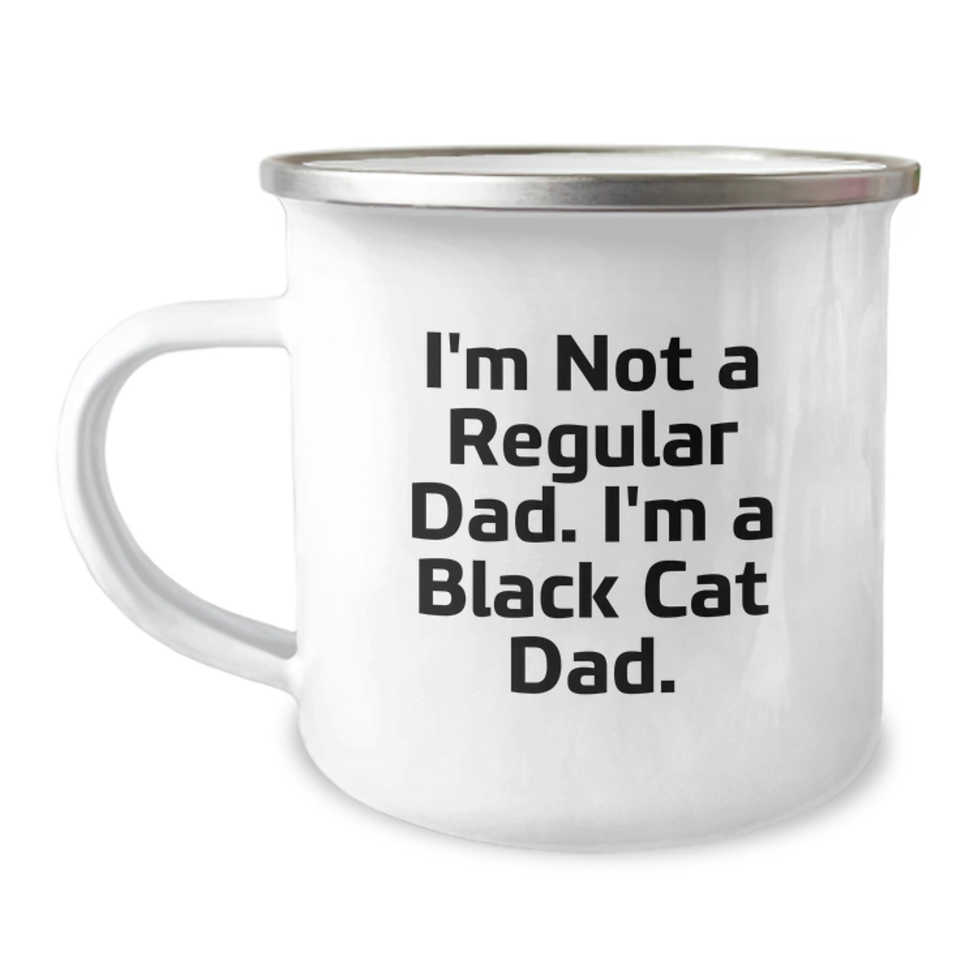 Funny Black Cat Dad Gifts for Men from Black Cat Lovers - Camping Mug for Graduation - 'I'm Not A Regular Dad. I'm A Black Cat Dad.' - Image 1