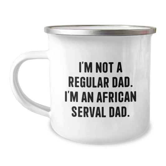 African Serval Cat Dad Gifts, Funny Camping Mug for Birthday, Gifts from Mom to African Serval Cat Lover, African Serval Cat Enthusiasts Unique Gift - Image 1