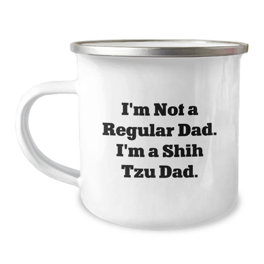 Funny Shih Tzu Dog Dad Gifts from Men to Friends for Birthday Unique Camping Mug - Image 1