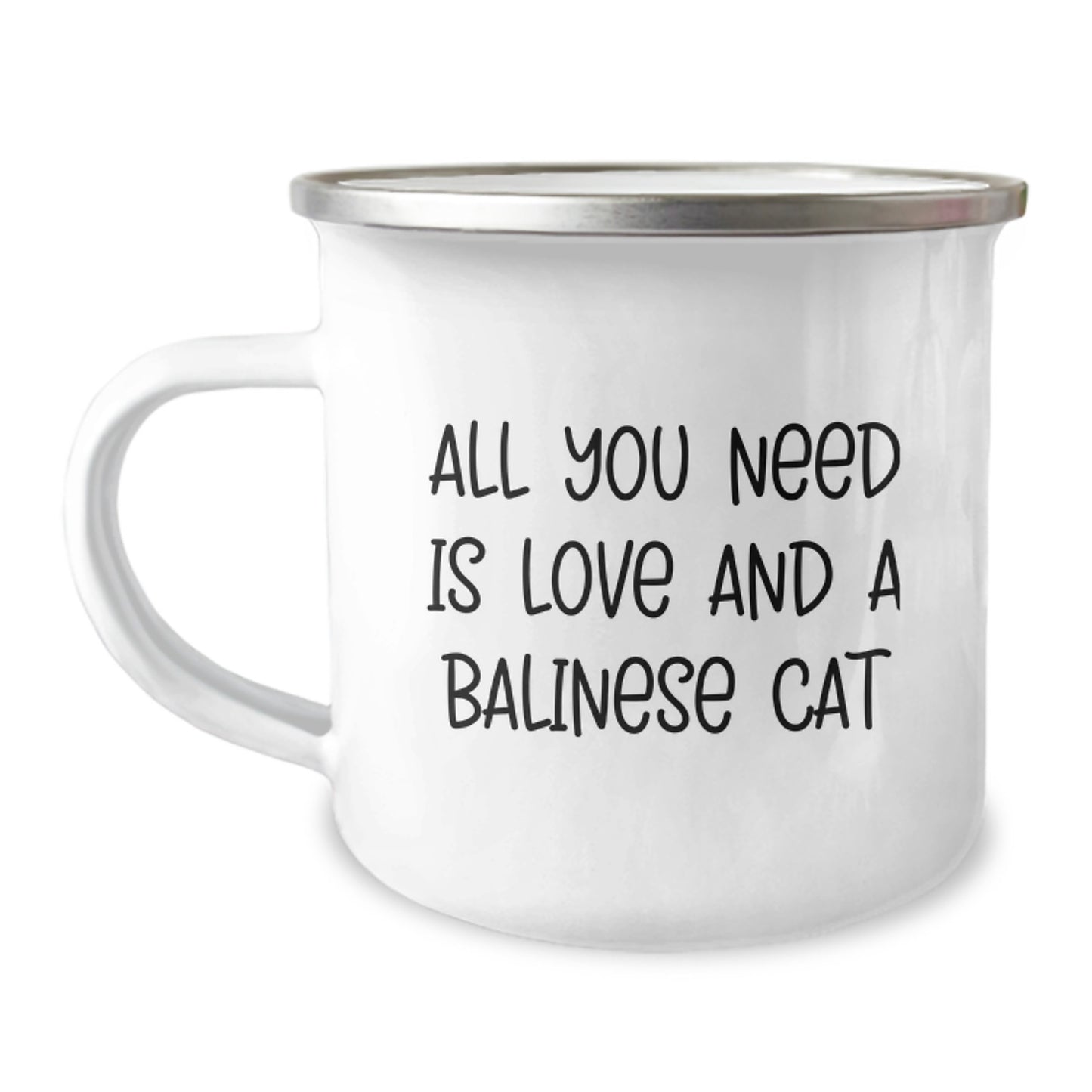 Funny Balinese Cat Lovers Gifts from Friends to Family - All You Need Is Love And A Balinese Cat Camping Mug for Birthday - Image 1