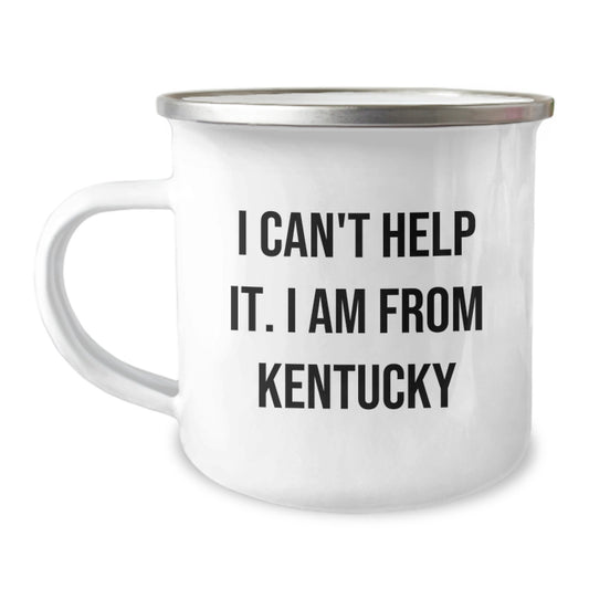 Kentucky Proud Camping Mugs, Funny Quote Gifts from Family, Friends, or Coworkers for Birthday, Unique Men, Women, or Kentucky Lovers, 12 oz Stainless Steel Mug - Image 1