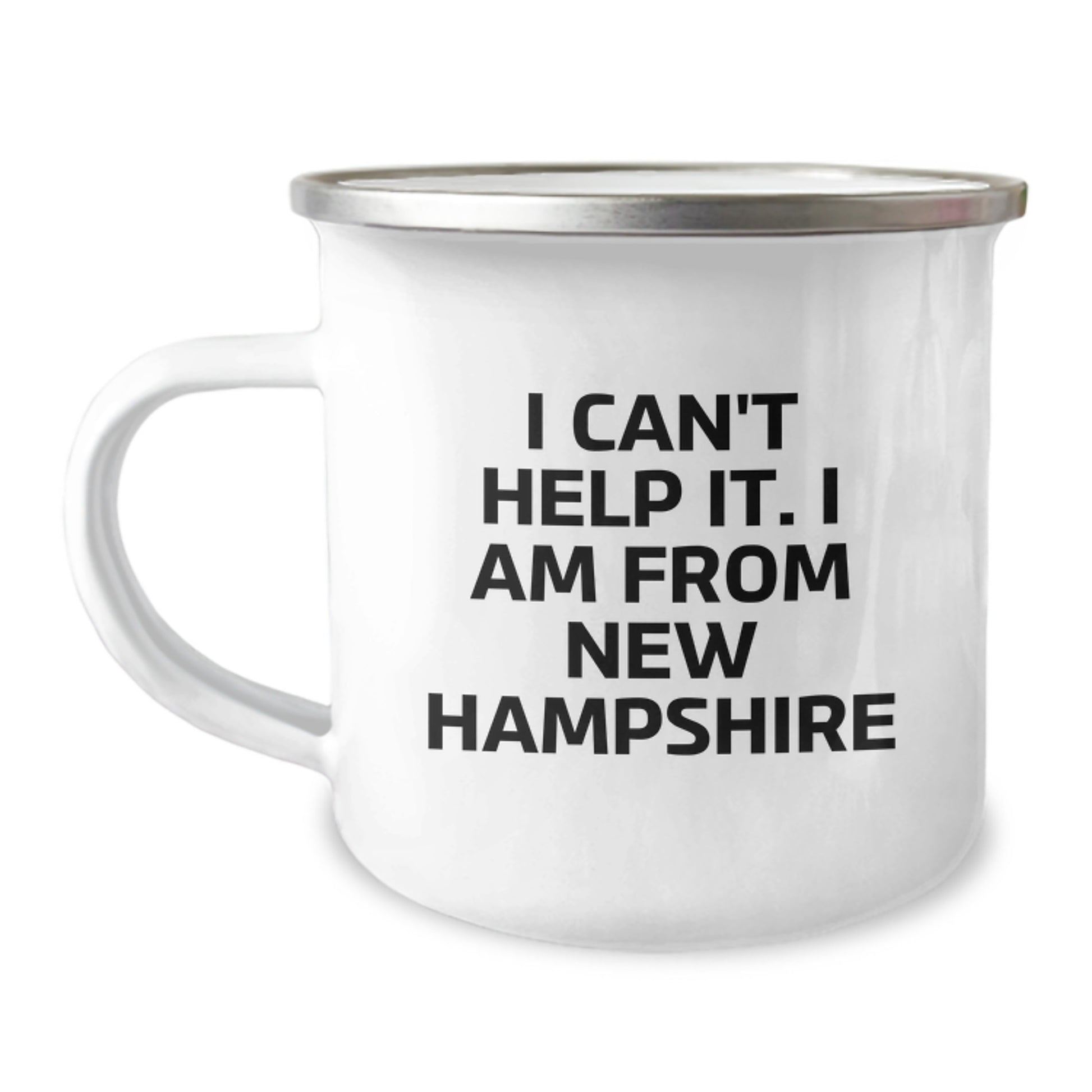 New Hampshire Lovers' Funny Camping Mug, Gifts from Friends to Family, Perfect for Birthday Celebrations, I Can't Help It. I Am From New Hampshire - Image 1