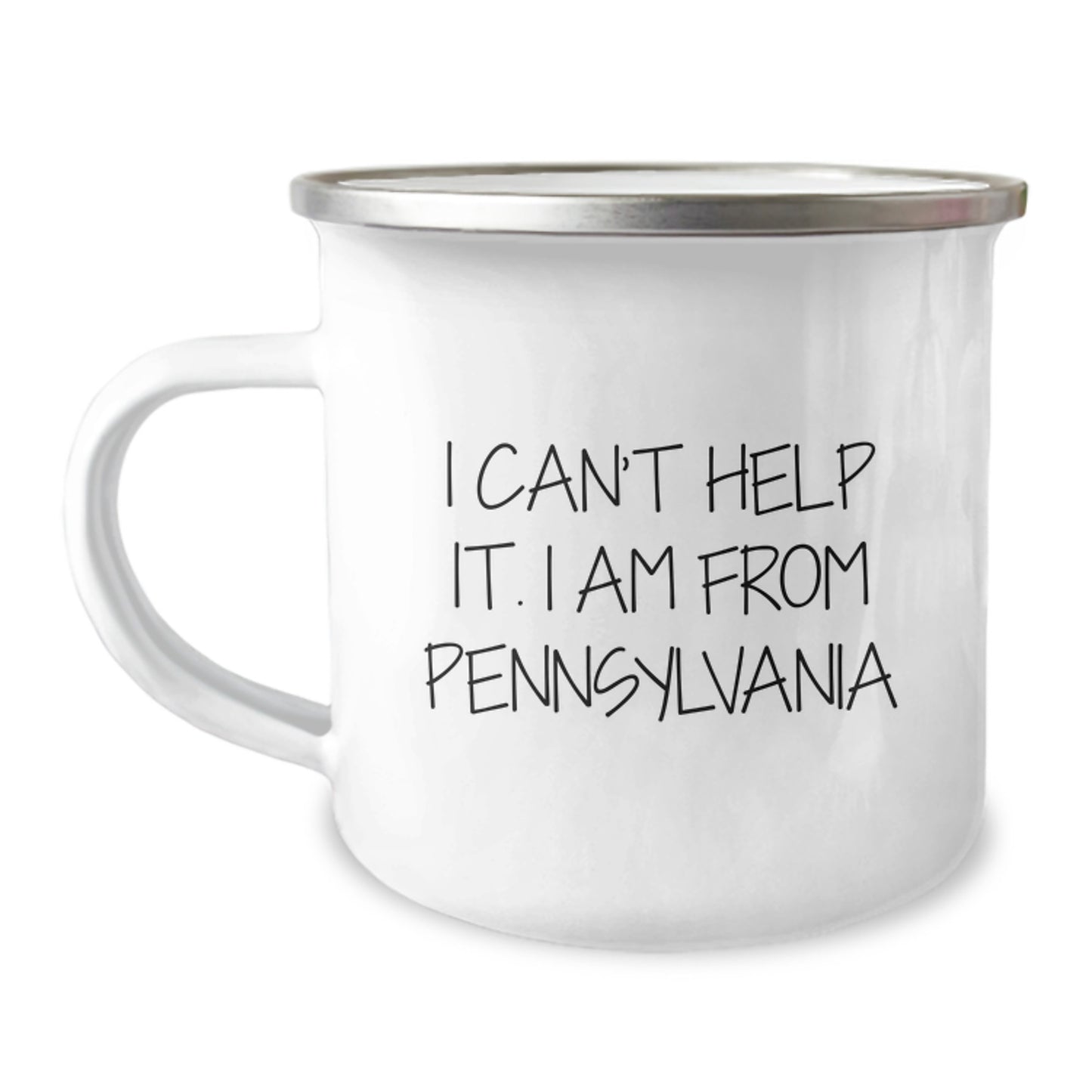 Pennsylvania Proud Camping Mug, Funny Quote for Birthday Unique Gifts from Friends to Family, 12 oz Stainless Steel with Enamel Finish - Image 1