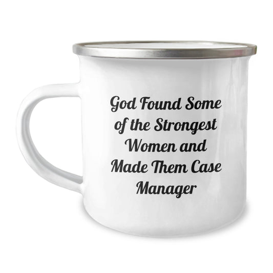 Funny Case Manager Gifts from Men to Women, Inspirational Quote, 12 oz Camping Mug, Graduation Unique Gifts - Image 1
