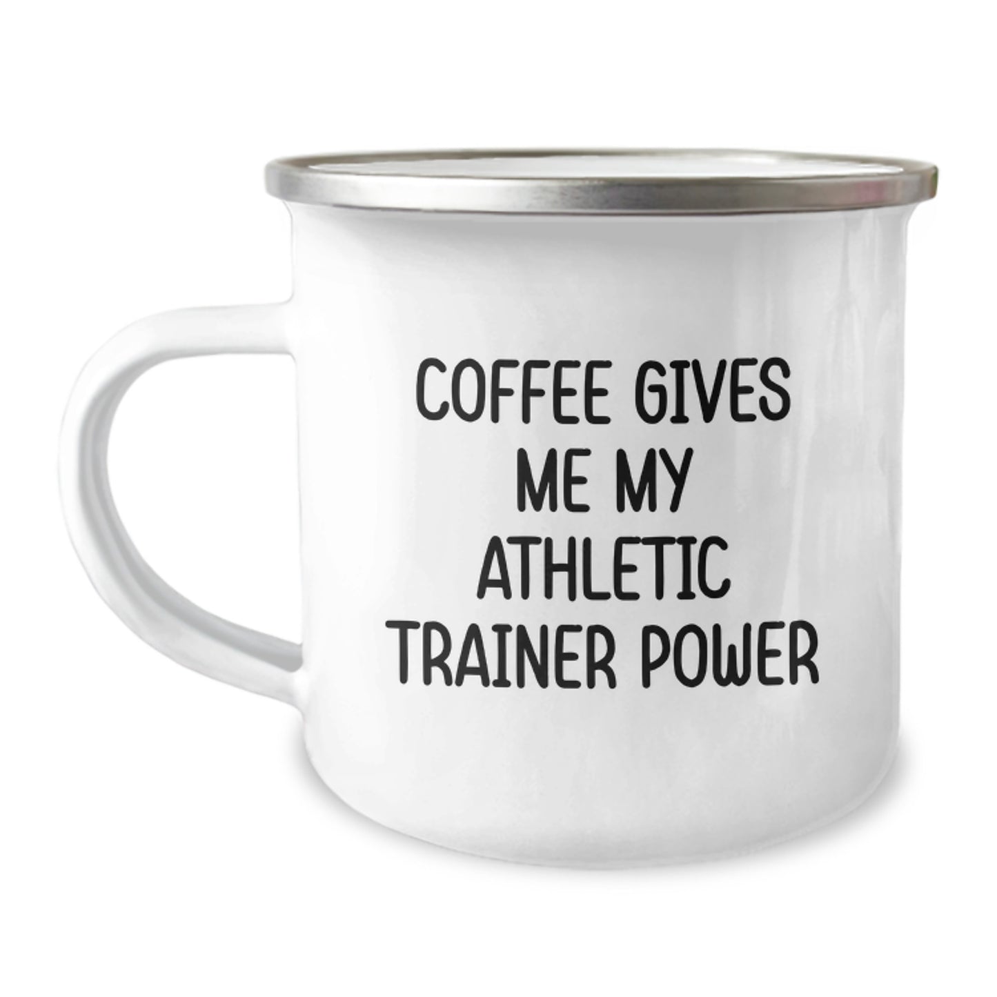 Funny Athletic Trainer Gifts from Friends for Birthday Camping Mug - 'Coffee Gives Me My Athletic Trainer Power' - Unique Athletic Trainer Birthday Unique Gifts - Image 1