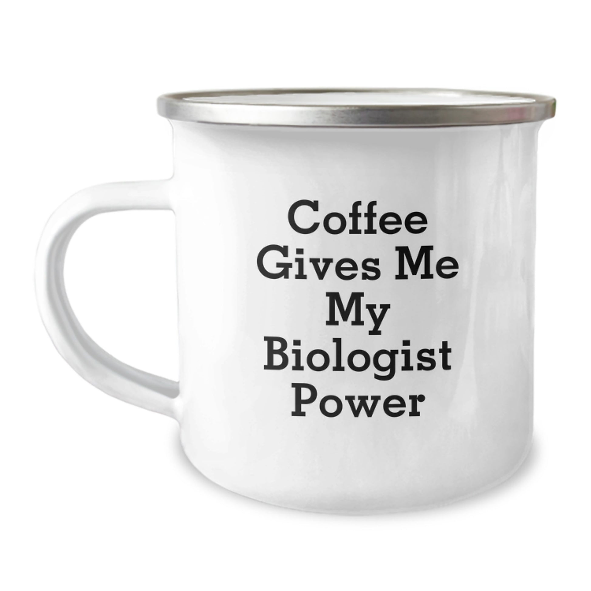 Funny Biologist Gifts for Her - Birthday Unique Gifts from Friends to Biologist Women - 'Coffee Gives Me My Biologist Power' Camping Mug - Image 1