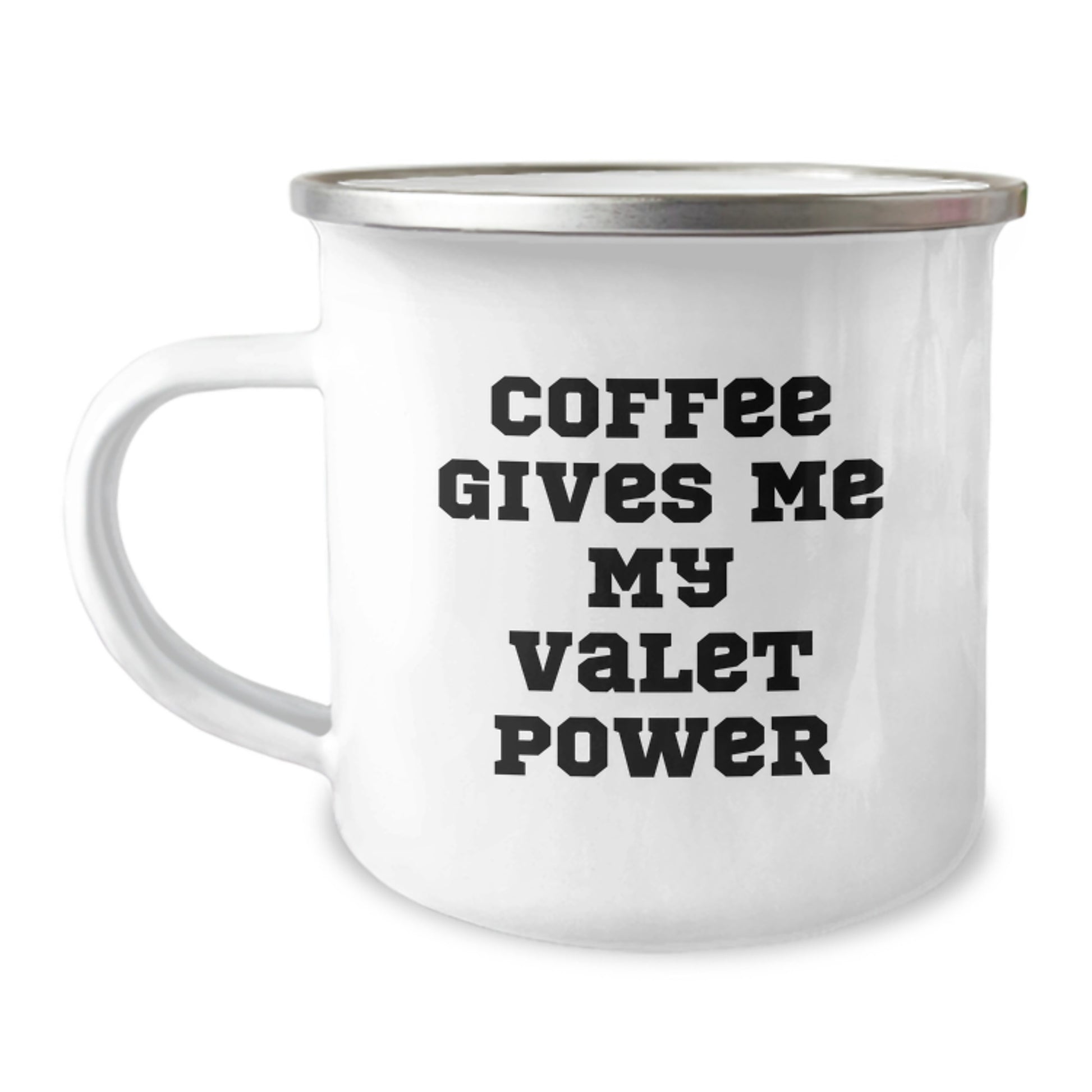 Funny Valet Gifts for Men from Friends - Coffee Gives Me My Valet Power Camping Mug, Birthday Unique Gifts - Image 1