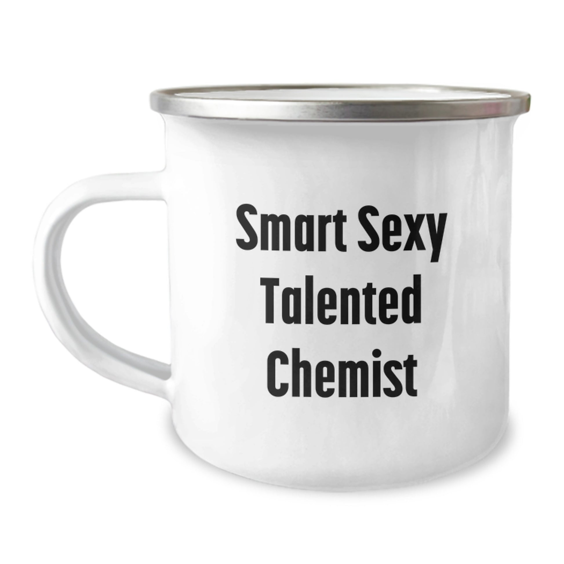 Smart Sexy Talented Chemist Funny Birthday Camping Mug Gifts from Friends - 'May the Reaction be with You' Quote - Image 1