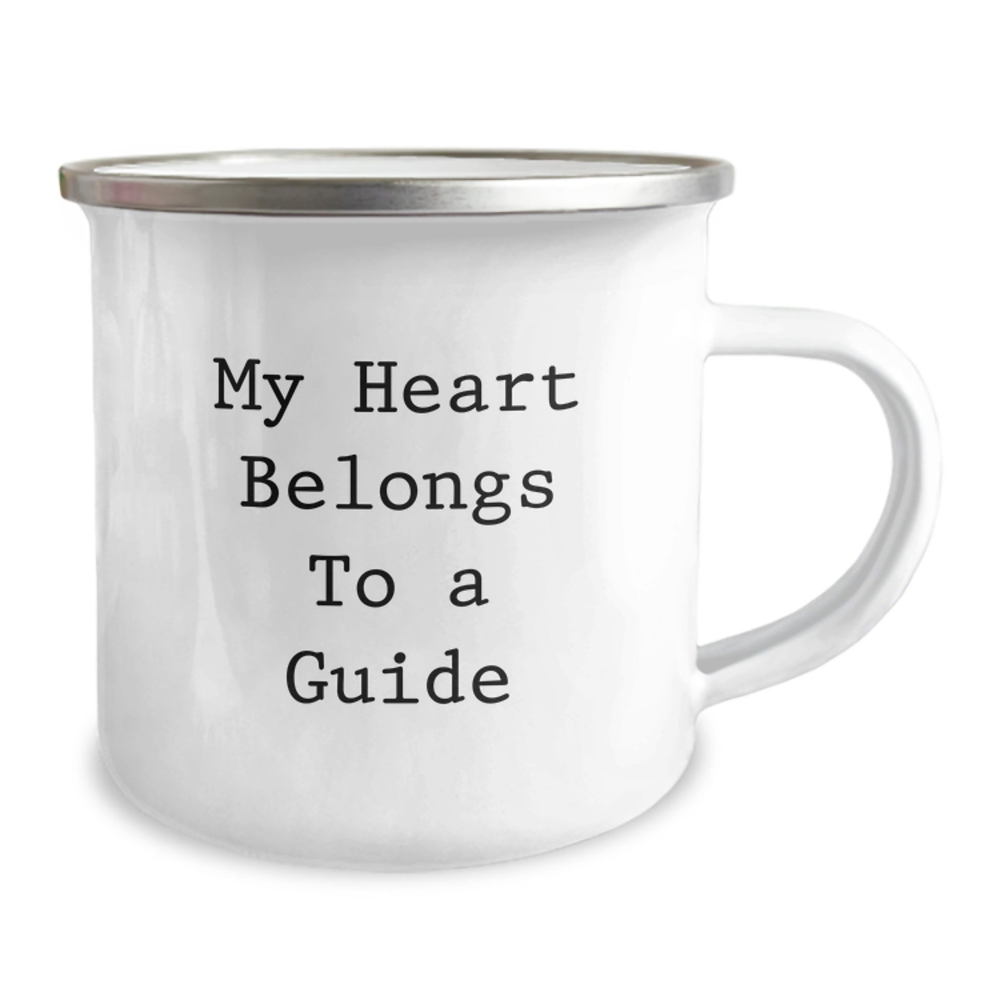 Funny Guide Gifts from Friends, Women, or Coworkers - My Heart Belongs To A Guide, 12 oz Stainless Steel Camping Mug for Graduation, Unique Gifts for Guide Enthusiasts - Image 2