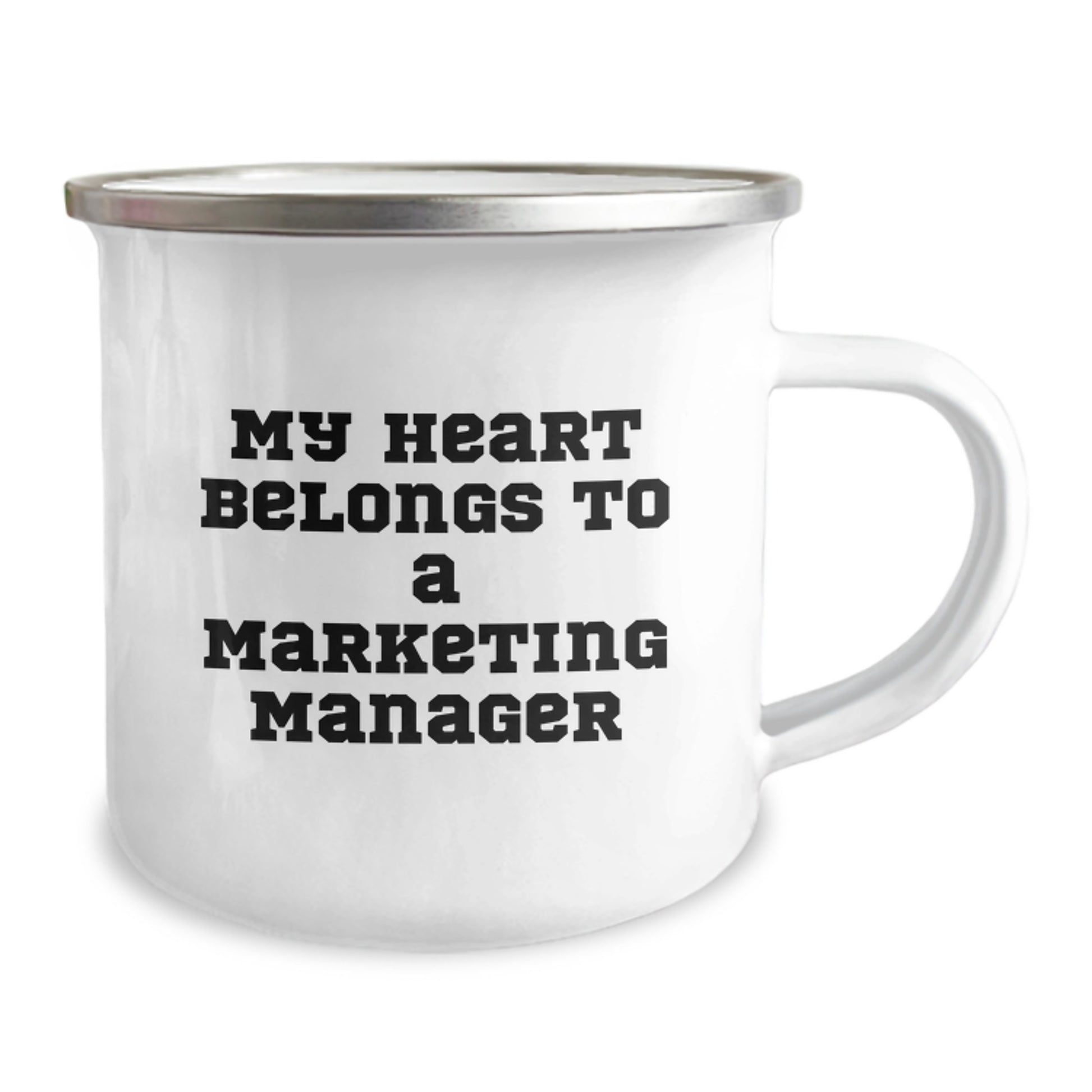 Marketing Manager's Heart Gift for Graduation, Funny Camping Mug with Enamel Finish, Gifts from Friends, Unique Graduation Gifts for Marketing Manager - Image 2