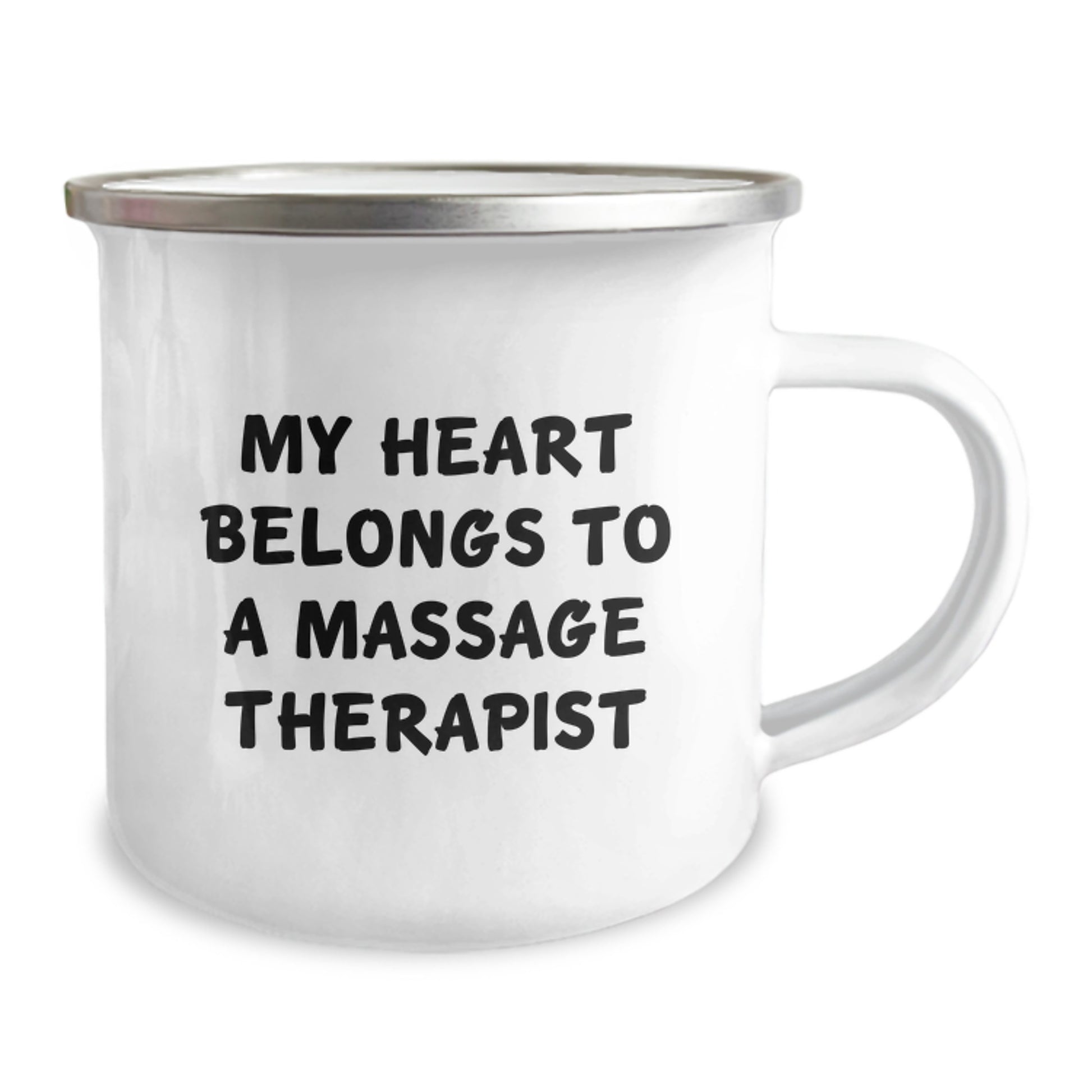 Massage Therapist Gifts from Friends, My Heart Belongs To A Massage Therapist, Camping Mug for Graduation, Funny Quote - Image 2