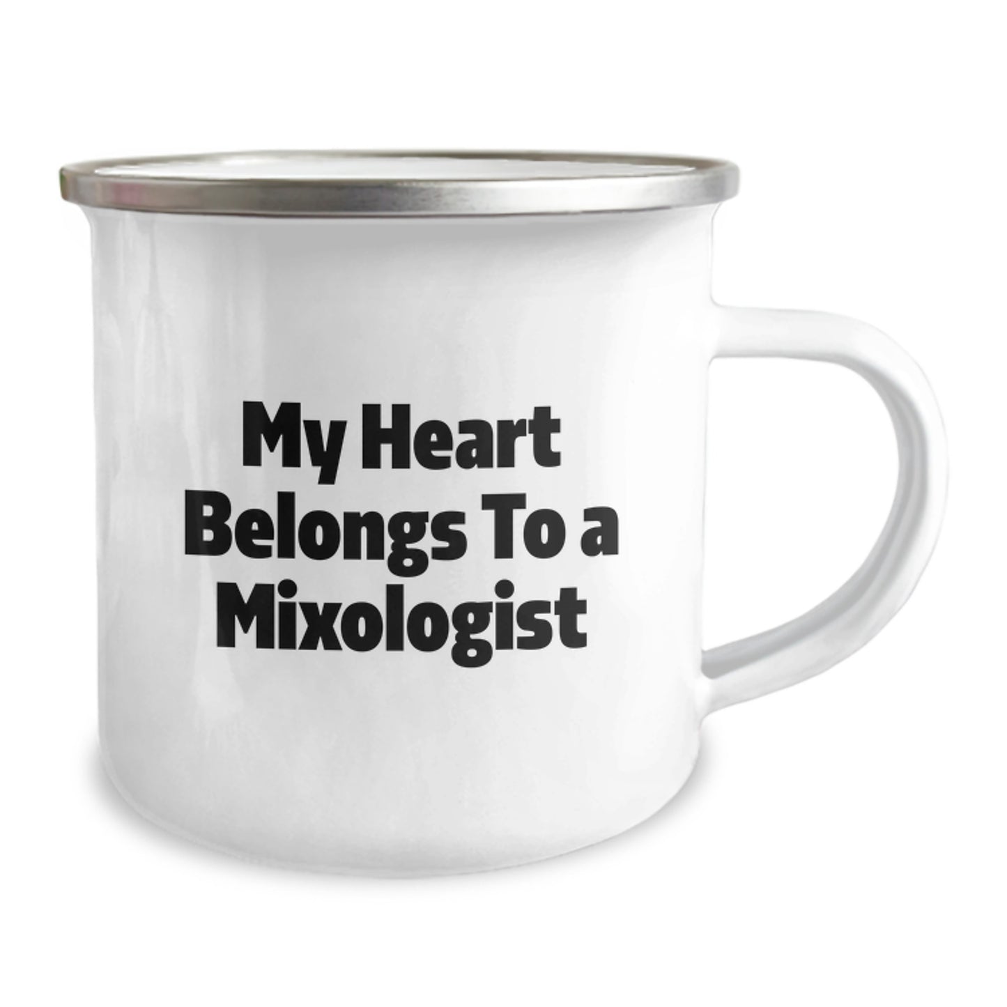 Funny Mixologist Gifts from Friends for Him - My Heart Belongs To A Mixologist, 12 oz Camping Mug, Graduation Unique Gifts - Image 2