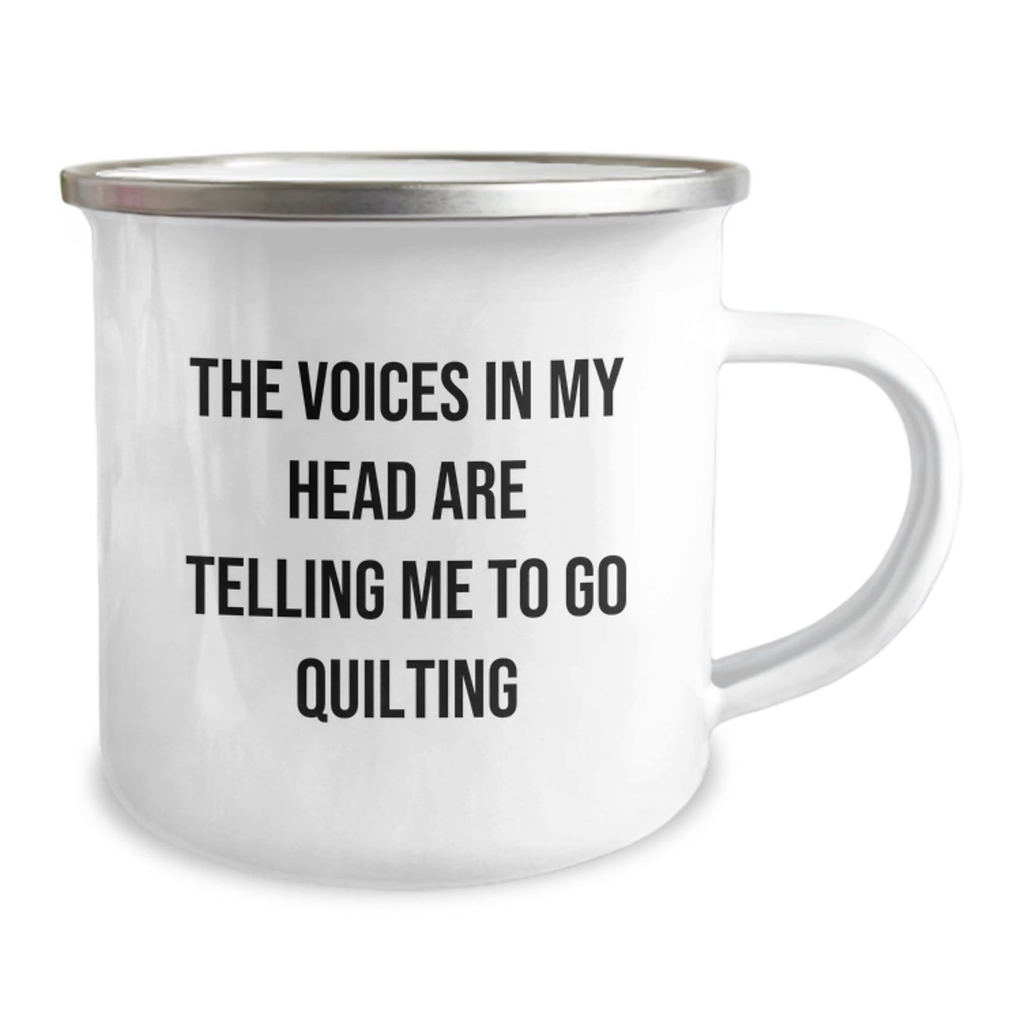 Funny Quilting Gifts for Women, Camping Mug with 'The Voices In My Head Are Telling Me To Go Quilting' Quote, Perfect Graduation Unique Gifts from Family, Friends or Coworkers - Image 2