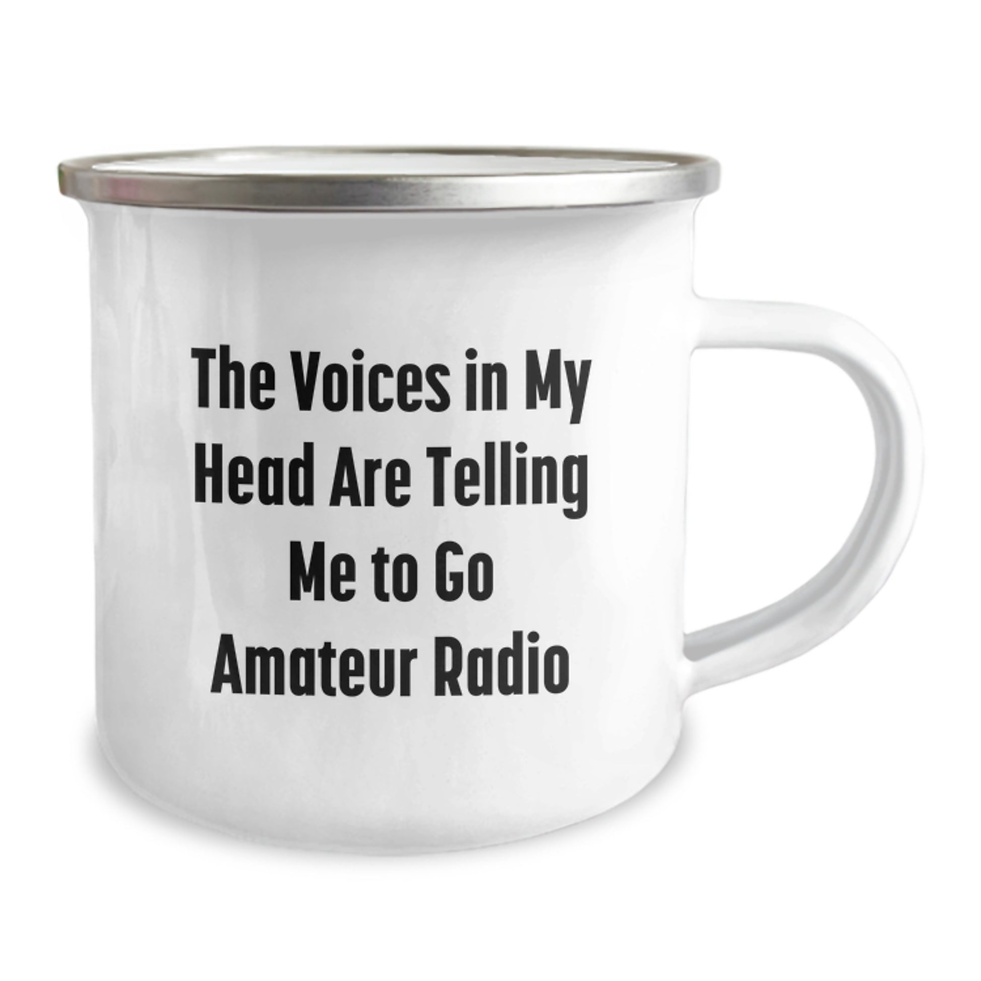 Amateur Radio Enthusiast Gifts from Friends for a Graduation to Go Camping Mug - 'The Voices In My Head Are Telling Me To Go Amateur Radio' Funny Quote - Image 2