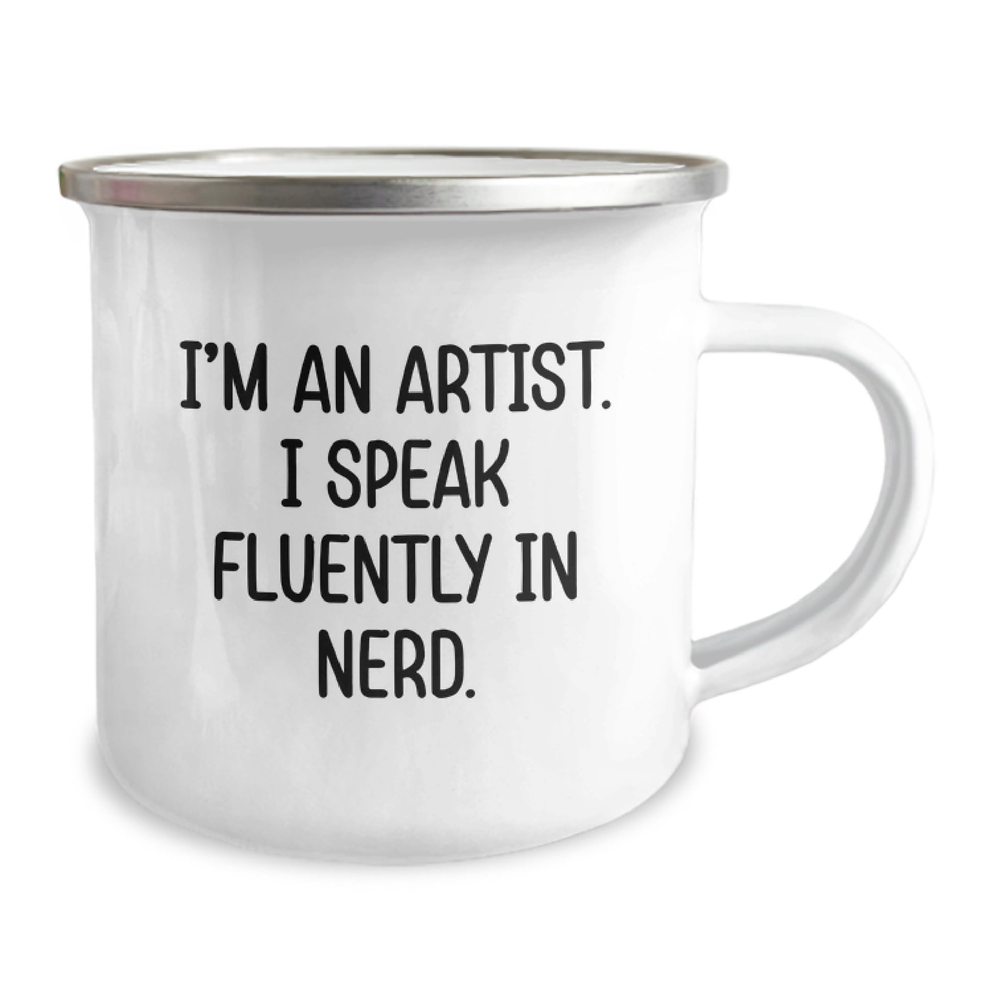 Artist Funny Gifts from Friends, Birthday Unique Camping Mugs for Artist Friends - 'I'm An Artist. I Speak Fluently In genius.' - Image 2