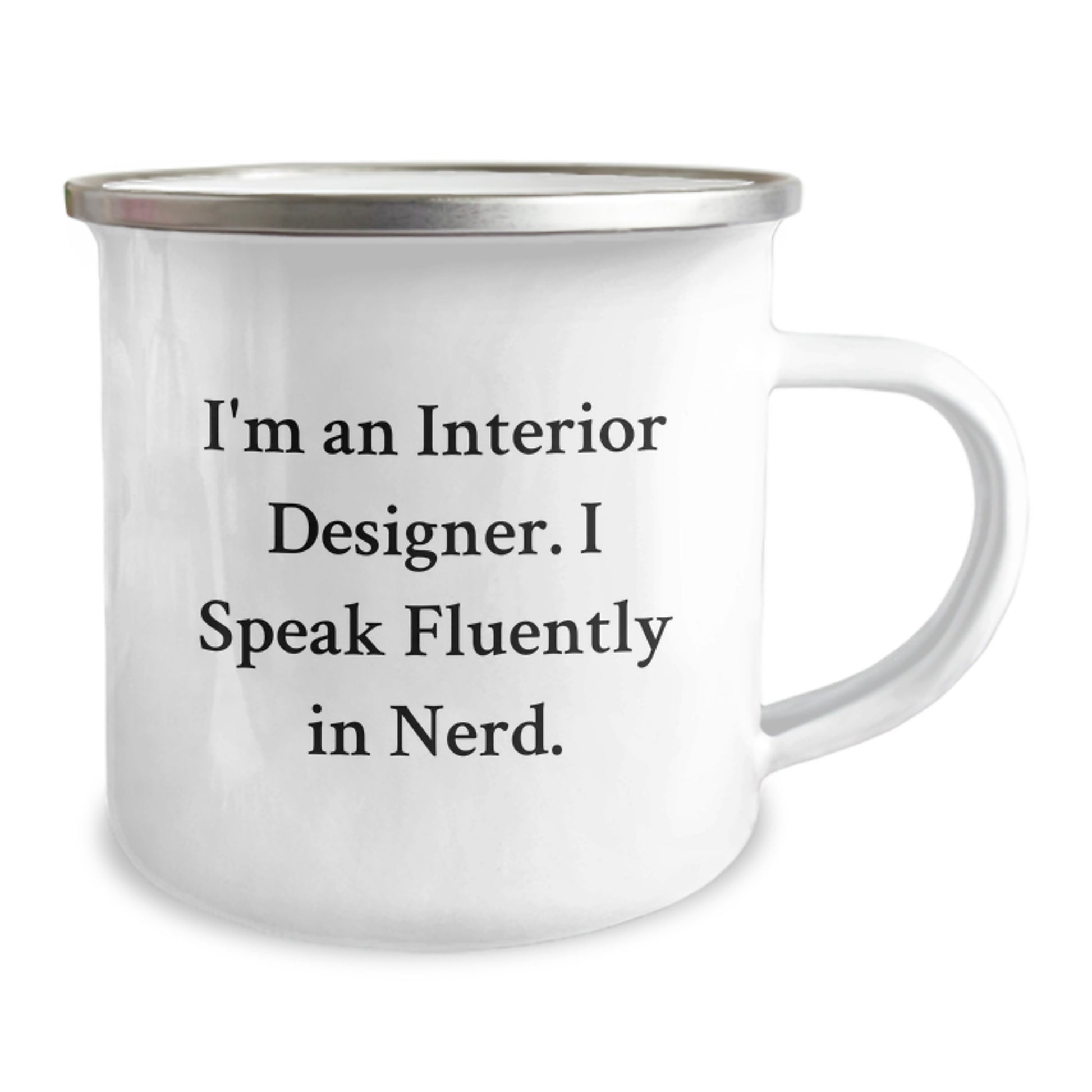 Funny Interior Designer Gifts, Camping Mug for Birthday, 'I Speak Fluently In genius.' - Gifts from Friends, For Interior Designer - Image 2