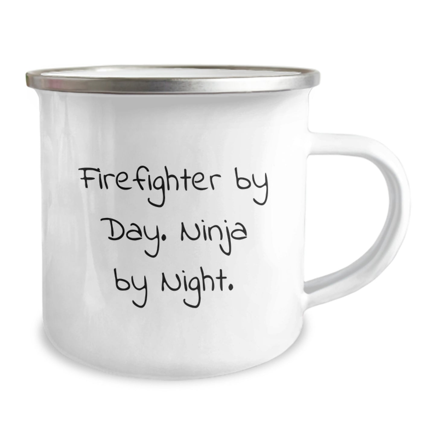 Firefighter Gifts from Men, Funny Camping Mug for Graduation, 'Firefighter By Day. Ninja By Night.' Quote - Image 2