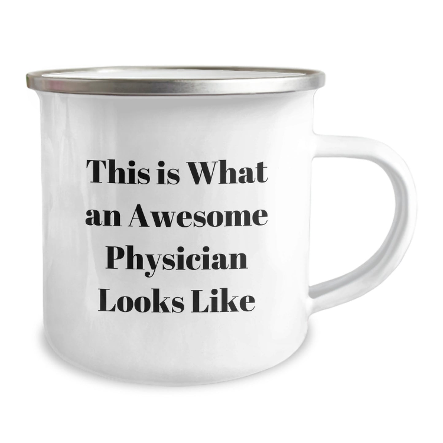Funny Physician Gifts from Friends for Graduation Unique Gifts, 'This Is What An Awesome Physician Looks Like' Camping Mug, 12 oz Stainless Steel with Enamel Finish - Image 2