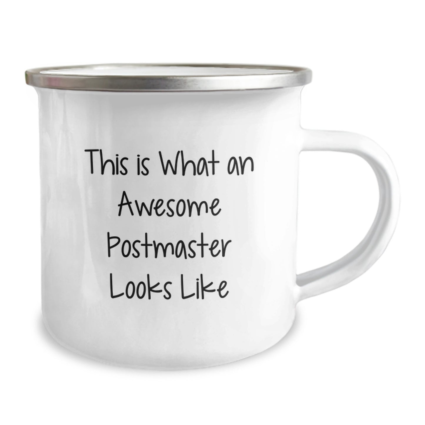 Funny Postmaster Gifts, This Is What An Awesome Postmaster Looks Like, Enamel Camping Mug for Graduation, Gifts from Friends, Gifts for Postmaster - Image 2