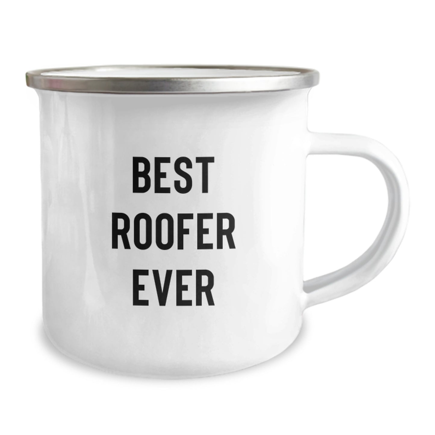Funny Roofer Gifts from Friends - Best Roofer Ever Quote Camping Mug for Graduation, 12 oz Stainless Steel with Enamel Finish - Image 2