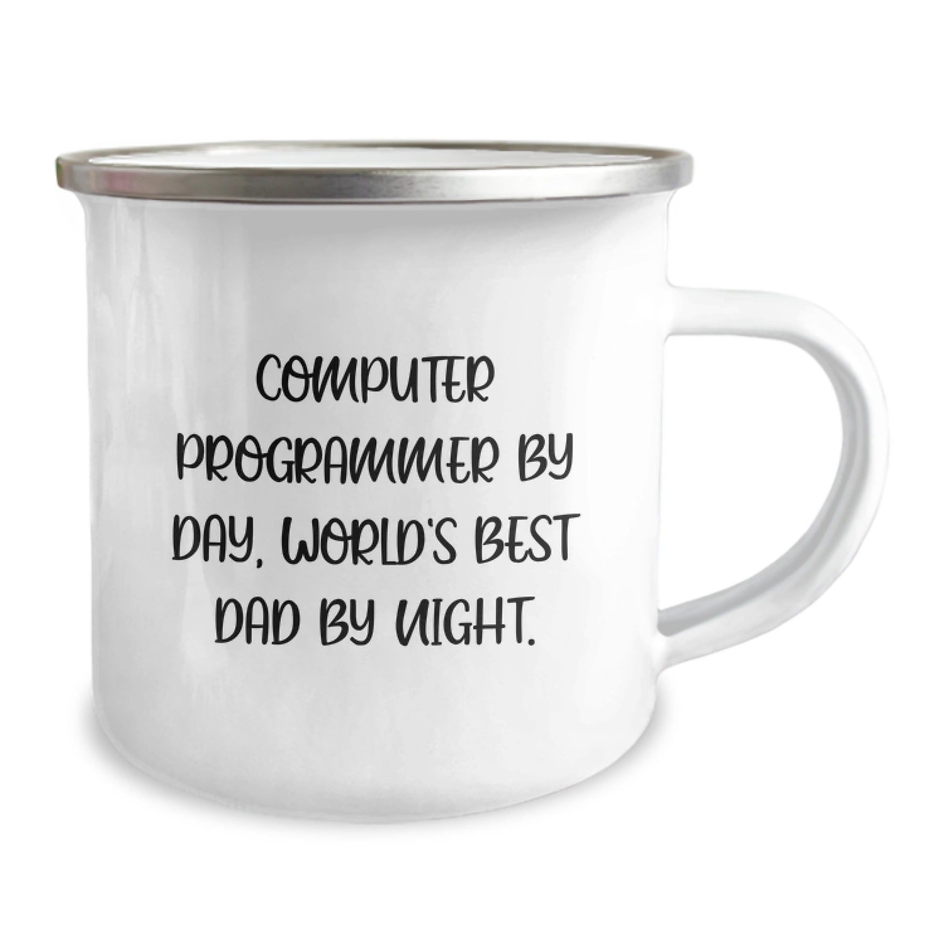 Computer Programmer Mugs, Funny Gifts from Dad to Computer Programmer, Camping Mug for Graduation, 'Computer Programmer By Day, World's Best Dad By Night.' - Image 2