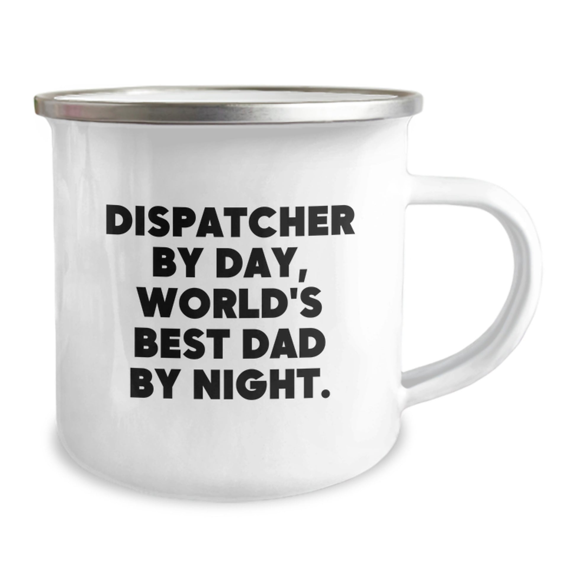 Dispatcher By Day, World's Best Dad By Night. Funny Graduation Gifts for Dispatcher, Camping Mug for Men, Gifts from Family - Unique Dispatcher Mug - Image 2