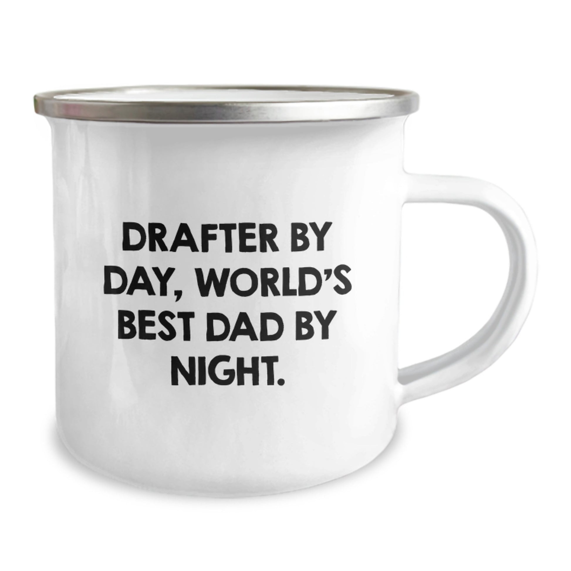 Drafter Gifts, Funny Quote, Camping Mug for World's Best Dad, 12 oz Stainless Steel - Image 2